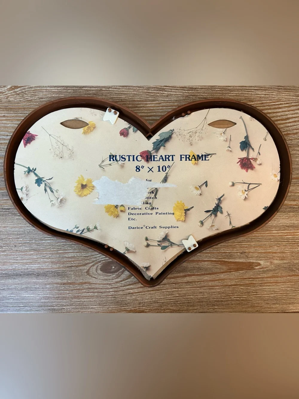Vintage 90s - Bless This Shop and All Who Enter - Cross Stitch Heart Wood Frame